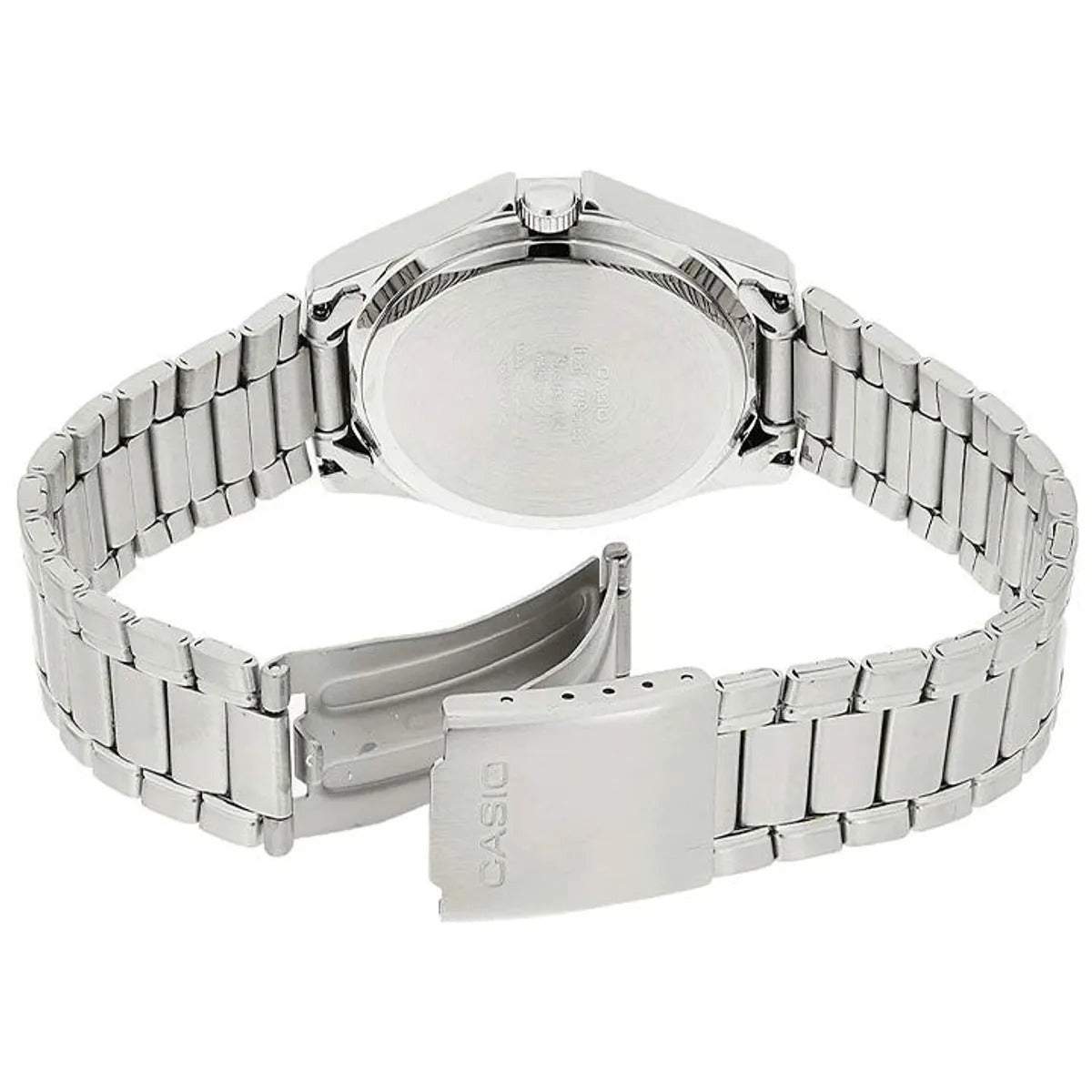 MTP-1183 | RELOJ CASIO ORIGINAL DE ACERO NEGRO/AZUL | CAS-221, CAS-222