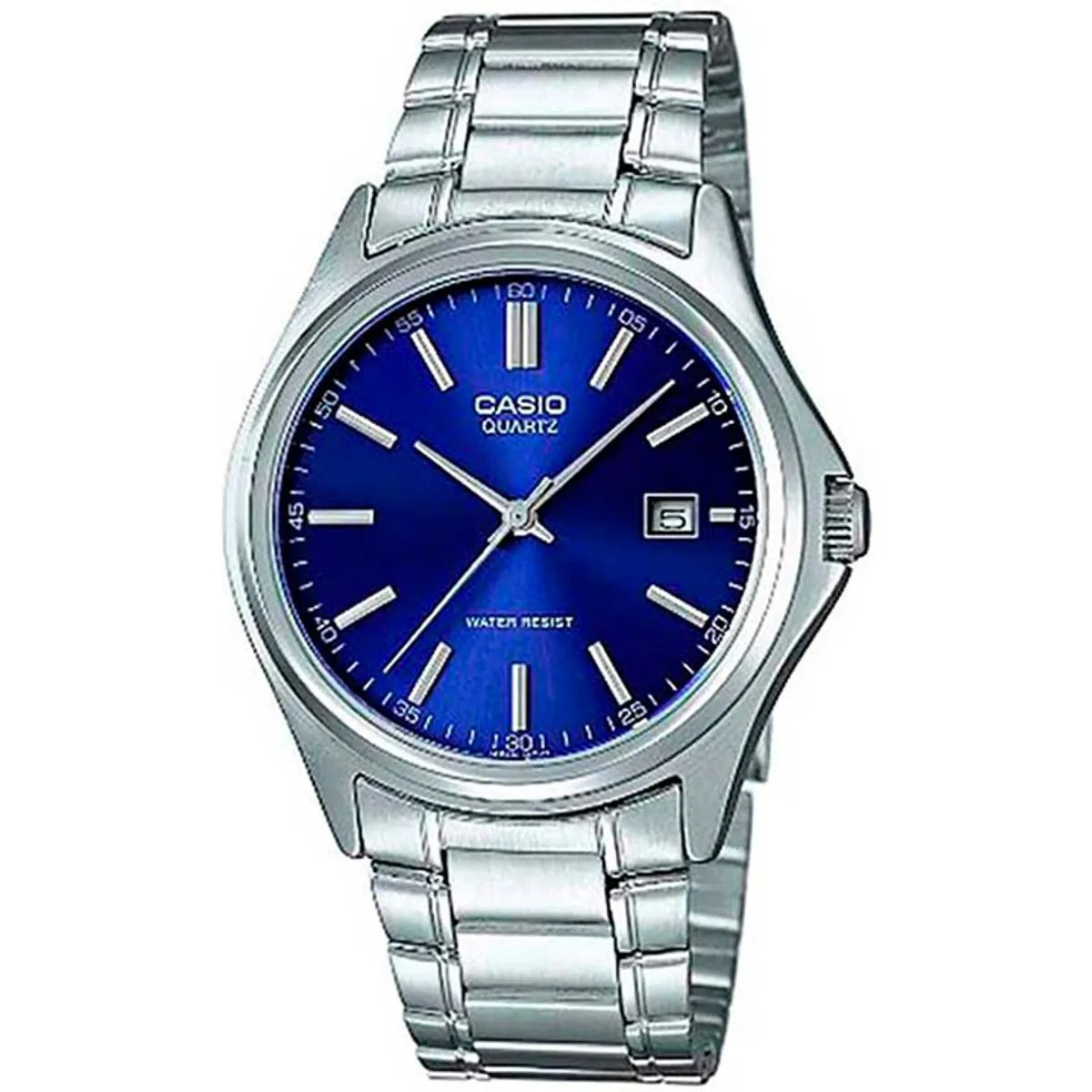 MTP-1183 | RELOJ CASIO ORIGINAL DE ACERO NEGRO/AZUL | CAS-221, CAS-222