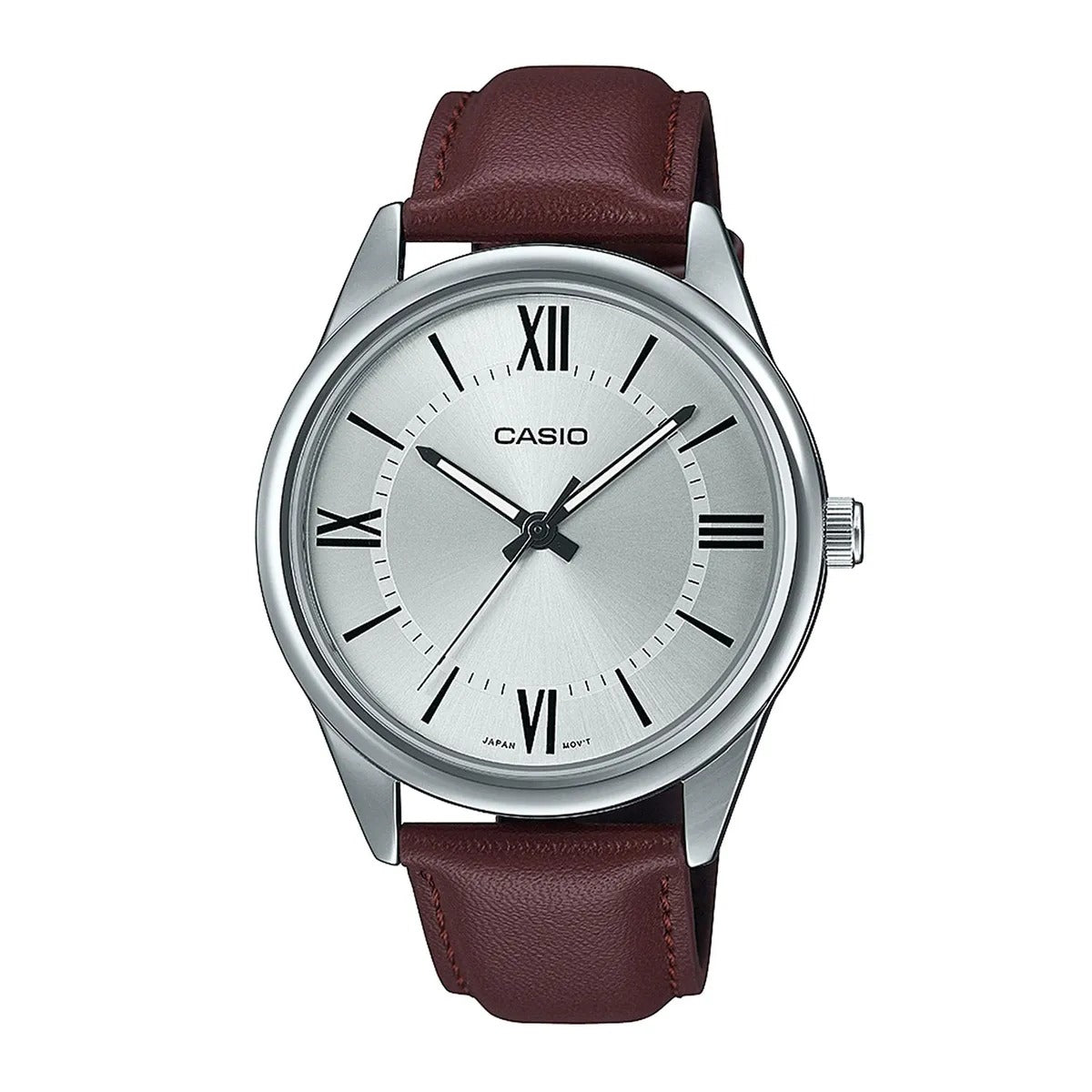MTP-V005 | RELOJ CASIO ORIGINAL DE CUERO MARRON | SKU: CAS-237