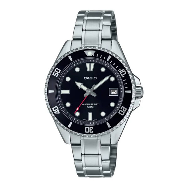 MDV-10D | RELOJ CASIO ORIGINAL DE ACERO NEGRO | CAS-251, CAS-252