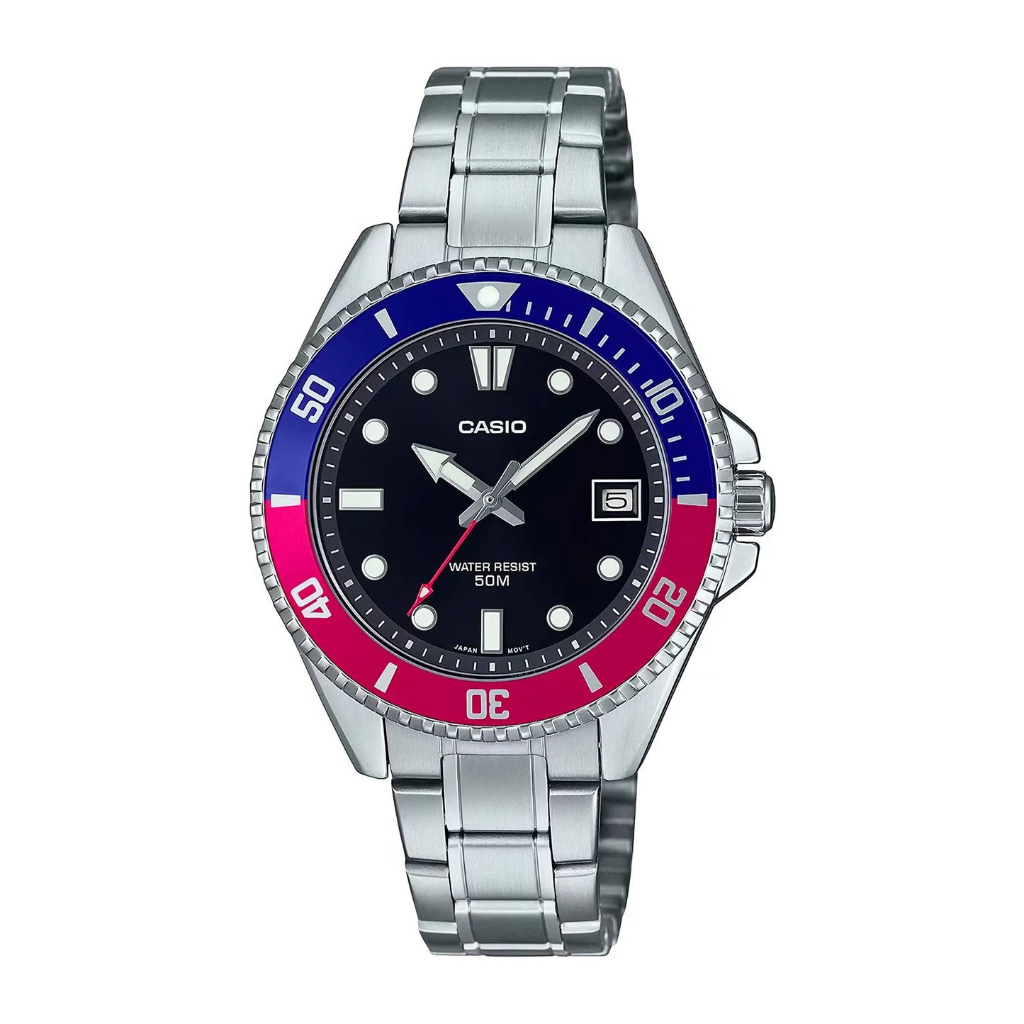 MDV-10D | RELOJ CASIO ORIGINAL DE ACERO NEGRO | CAS-251, CAS-252