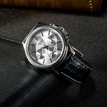 MTP-1375 | RELOJ CASIO ORIGINAL DE CUERO NEGRO | CAS-260