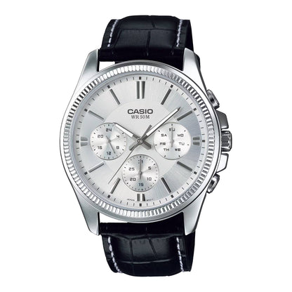 MTP-1375 | RELOJ CASIO ORIGINAL DE CUERO NEGRO | CAS-260