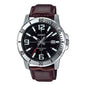 MTP-VD01 | RELOJ CASIO ORIGINAL DE ACERO/CUERO PLATEADO