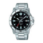 MTP-VD01 | RELOJ CASIO ORIGINAL DE ACERO/CUERO PLATEADO