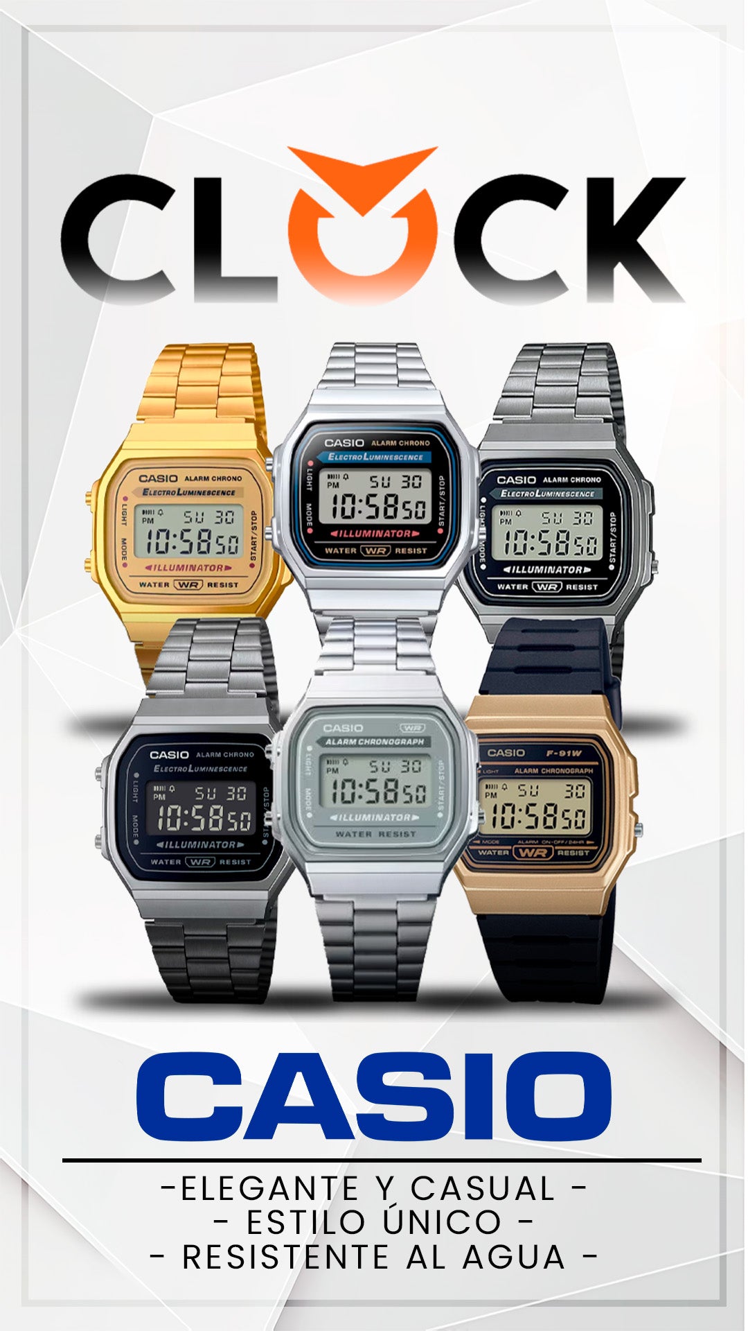 A168 | RELOJ CASIO ORIGINAL DE ACERO INOXIDABLE DIGITAL | CAS-272, CAS-146, CAS-149, CAS-148, CAS-150, CAS-147