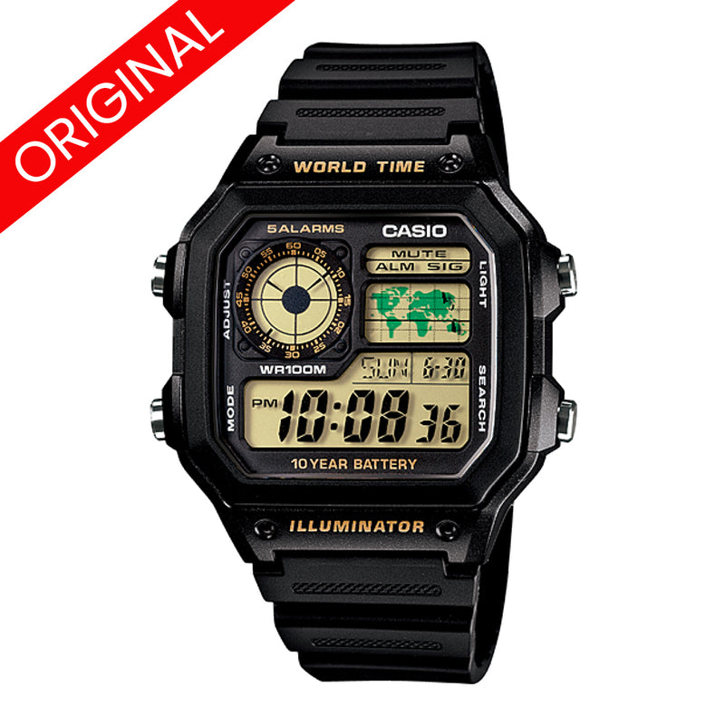 RELOJ CASIO WORLD TIME AE-1200WH-1B | SKU: CAS-27