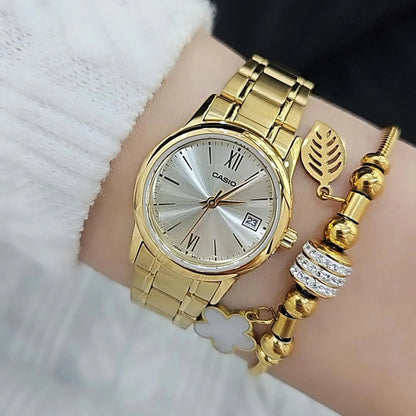 LTP-V002 | RELOJES CASIO ORIGINAL DE ACERO DORADO/PLATEADO