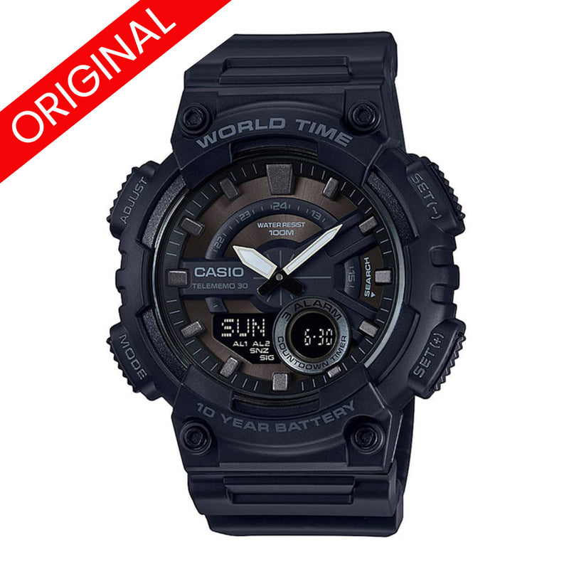 RELOJ CASIO RESINA AEQ-110W-1B - DEPORTIVO CASUAL| CAS-28