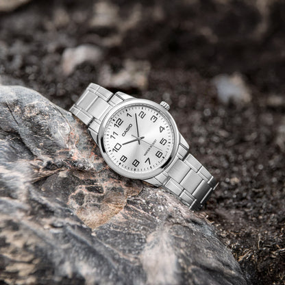 MTP-V001 | RELOJ CASIO ORIGINAL DE ACERO PLATEADO | CAS-2