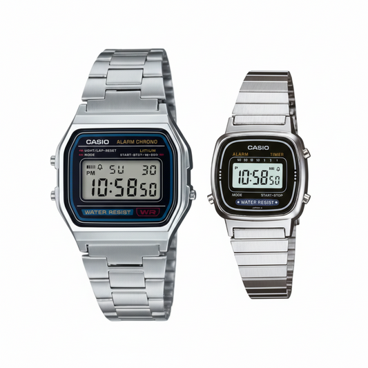 A158W / LA-670 | RELOJ CASIO DE ACERO PARA PAREJA | SKU: CAS-45/CAS-218