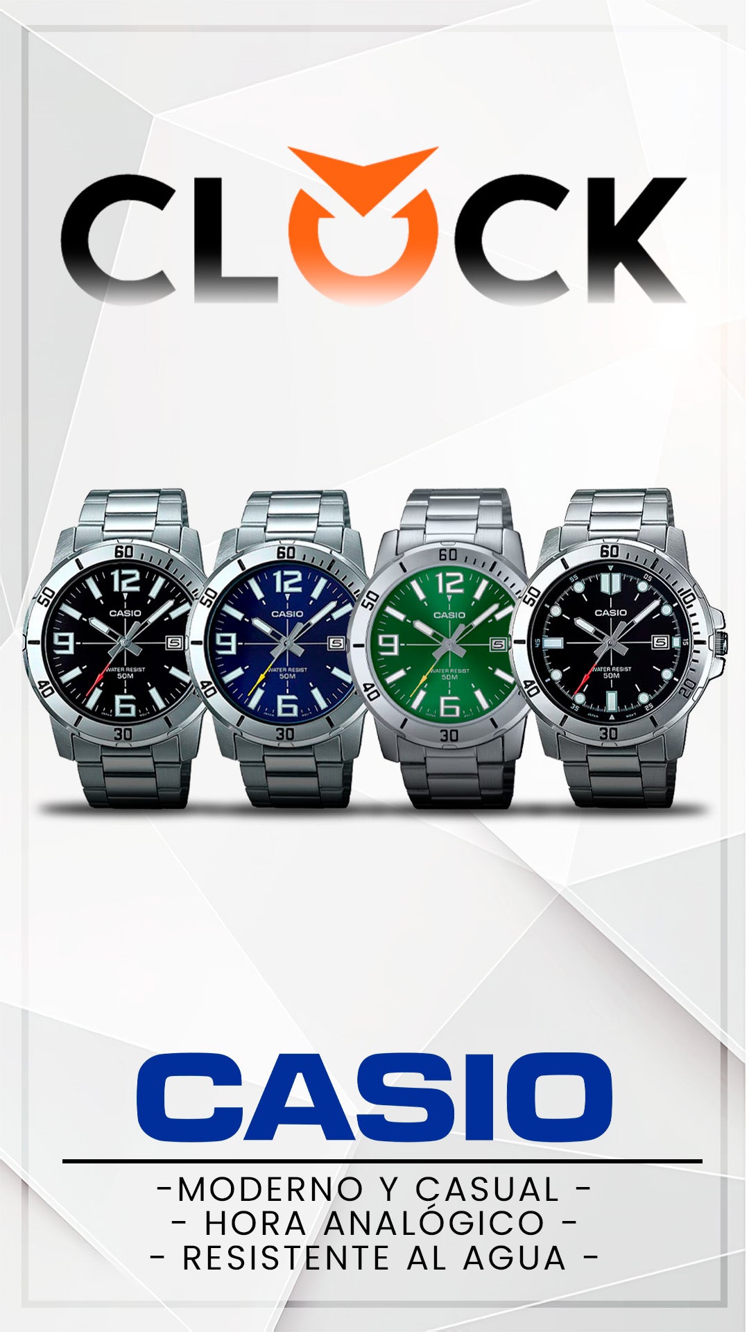 MTP-VD01 | RELOJ CASIO ORIGINAL DE ACERO/CUERO PLATEADO