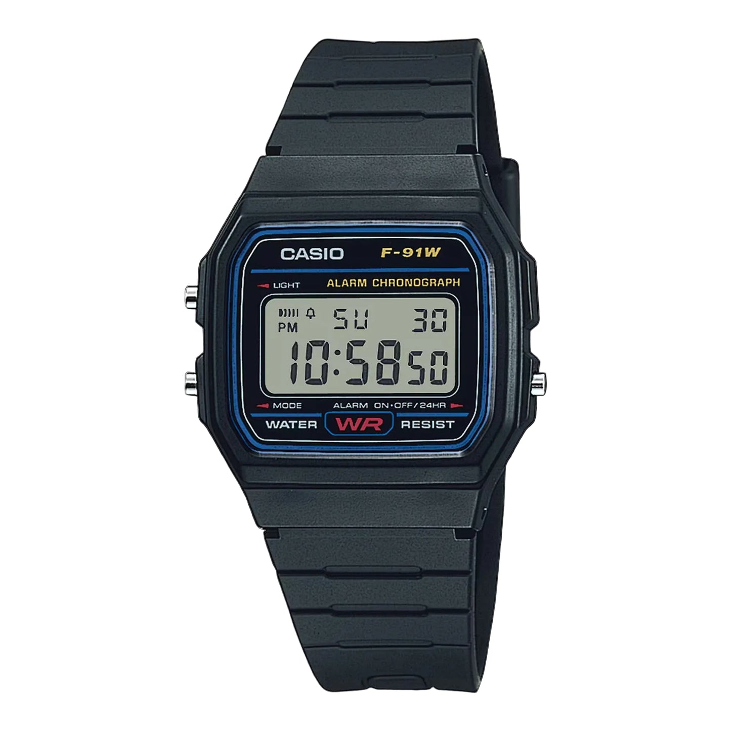 F-91WM-1BDF | RELOJ CASIO ORIGINAL NEGRO| CAS-1 - CAS-6 - CAS-220