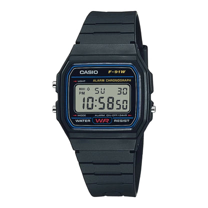 F-91WM-1BDF | RELOJ CASIO ORIGINAL NEGRO| CAS-1 - CAS-6 - CAS-220