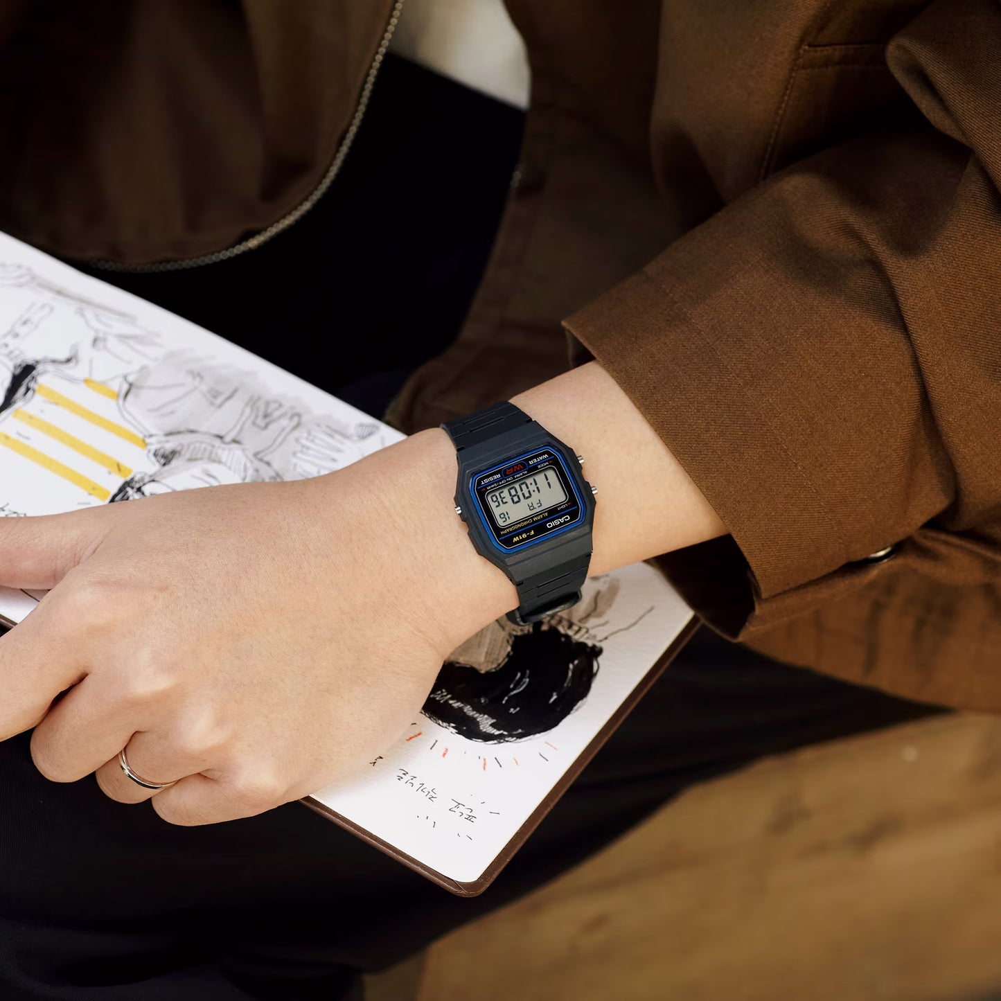 F-91WM-1BDF | RELOJ CASIO ORIGINAL NEGRO| CAS-1 - CAS-6 - CAS-220