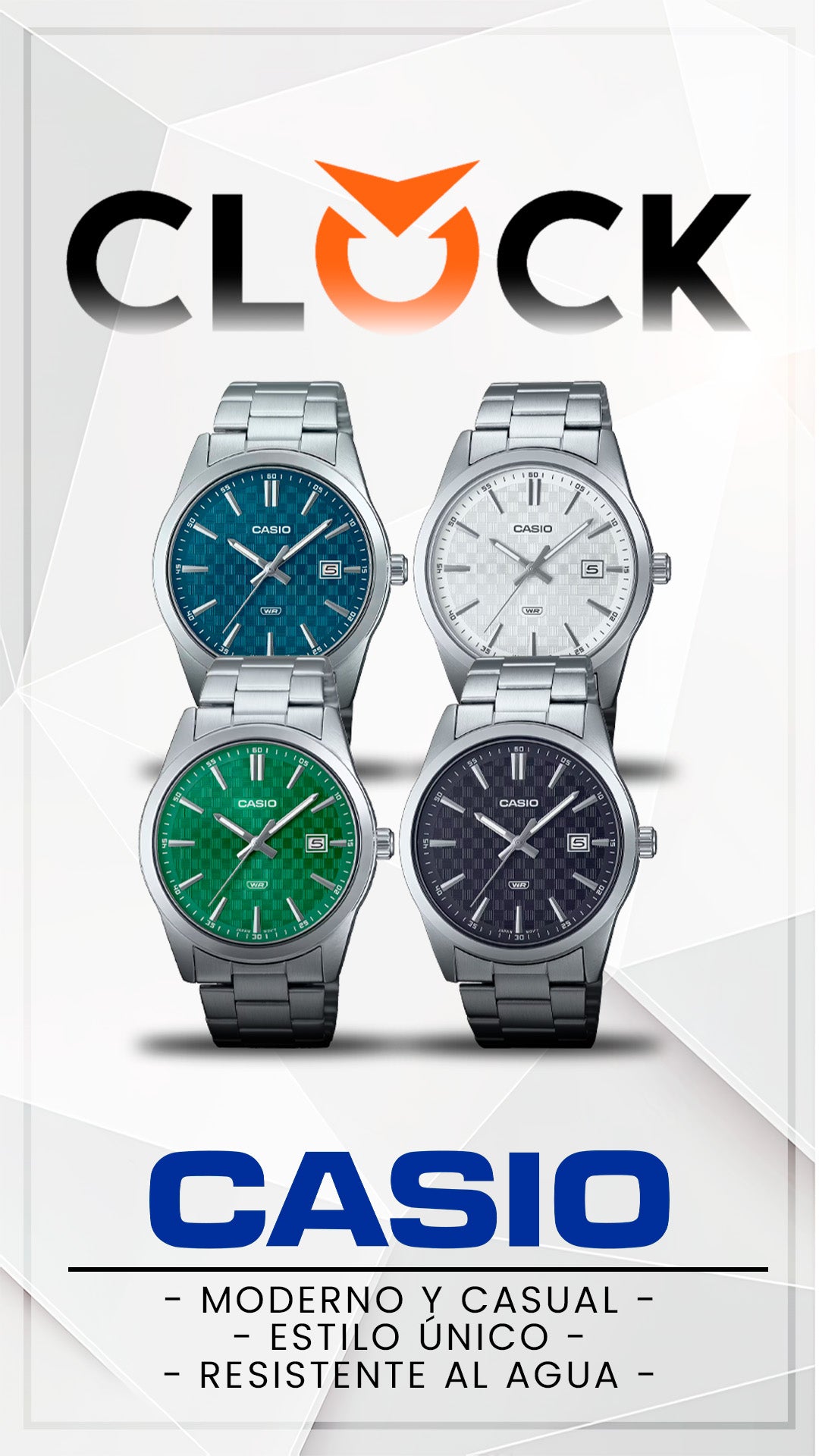 MTP-VD03D | RELOJ CASIO ORIGINAL DE ACERO PLATEADO