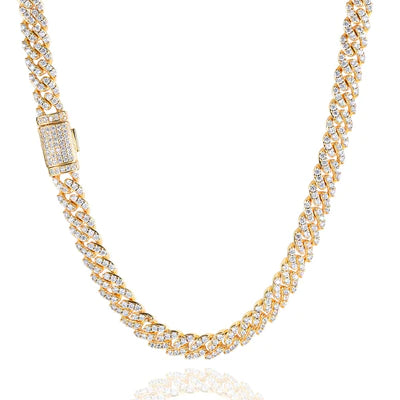 COLLAR CUBAN LINK PRONG DORADO - PLATEADO |COL-12 I COL-13 (1)