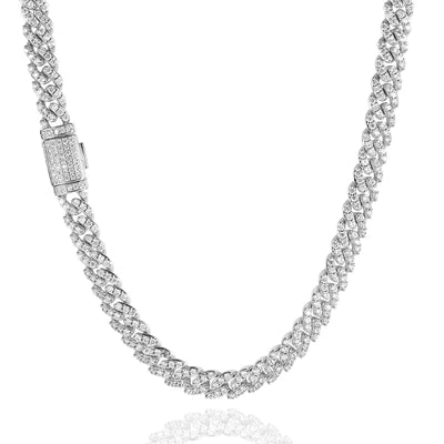 COLLAR CUBAN LINK PRONG DORADO - PLATEADO |COL-12 I COL-13 (4)