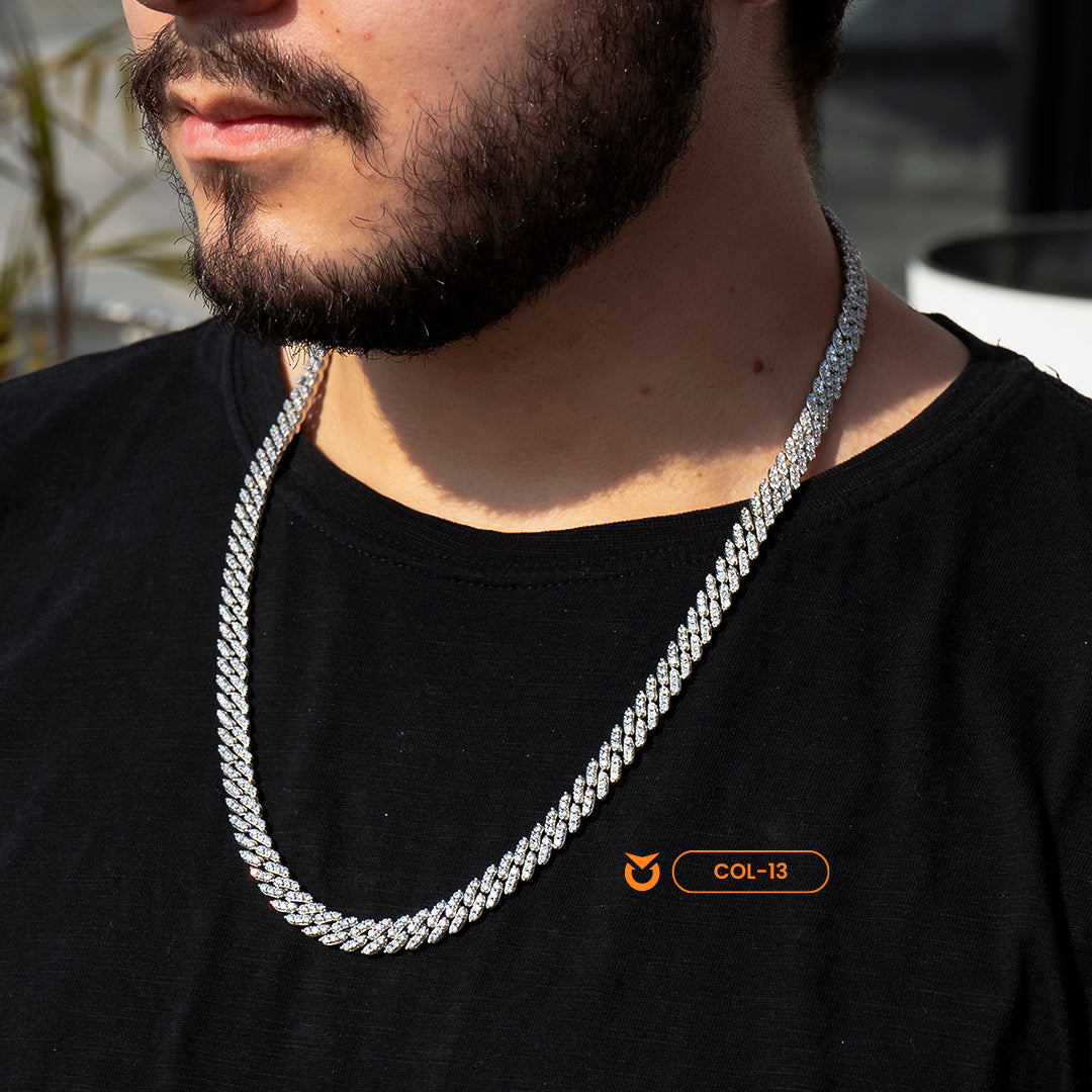 COLLAR CUBAN LINK PRONG DORADO - PLATEADO |COL-12 I COL-13 (6)