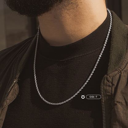 COLLAR FRANCO NEGRO | PLATA I DORADO LT | COL-5 | COL-6 I COL-7 PARA HOMBRE