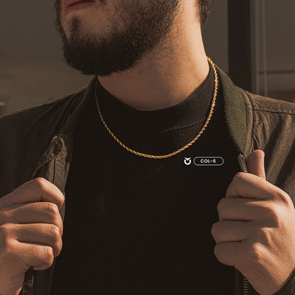 COLLAR FRANCO NEGRO | PLATA I DORADO LT | COL-5 | COL-6 I COL-7 PARA HOMBRE