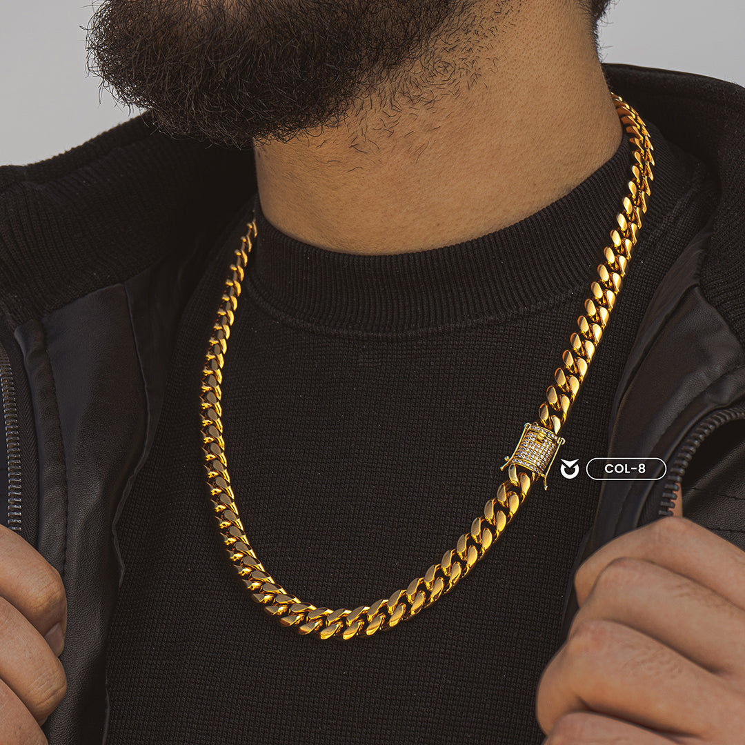 COLLAR URBAN CUBAN LINK PLATA - DORADO | COL-8 I COL-9 (3)