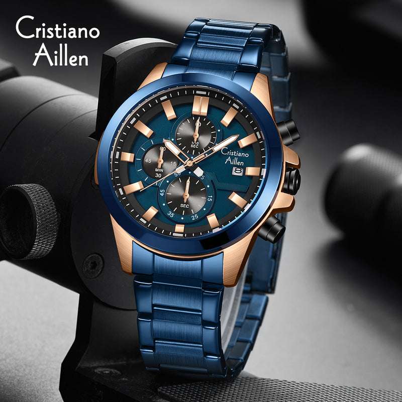 Reloj de Correa de Acero 
Movimiento de cuarzo
Cristiano Aillen 8892
Para hombre 