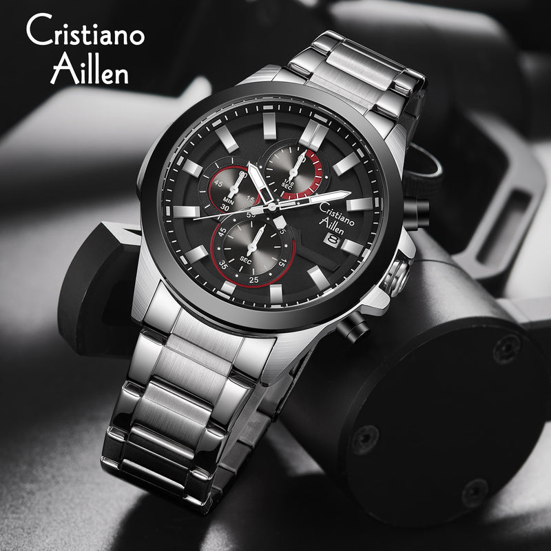 Reloj de Correa de Acero 
Movimiento de cuarzo
Cristiano Aillen 8892
Para hombre 