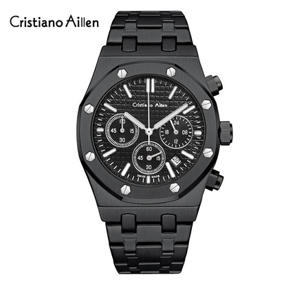 RELOJ CRISTIANO AILLEN 833 ORIGINAL - PLATEADO BLANCO Y NEGRO |CRI-16