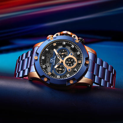 RELOJ CRISTIANO AILLEN 9838 ORIGINAL - PLATEADO NEGRO Y AZUL | CRI-17, CRI-18, CRI-19