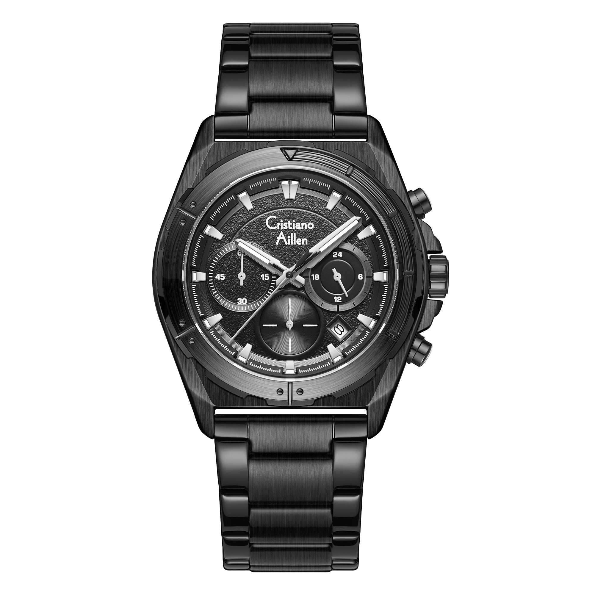 RELOJ CRISTIANO AILLEN ORIGINAL - CASUAL PLATEADO AZUL NEGRO 8901  | CRI-5, CRI-6, CRI-7