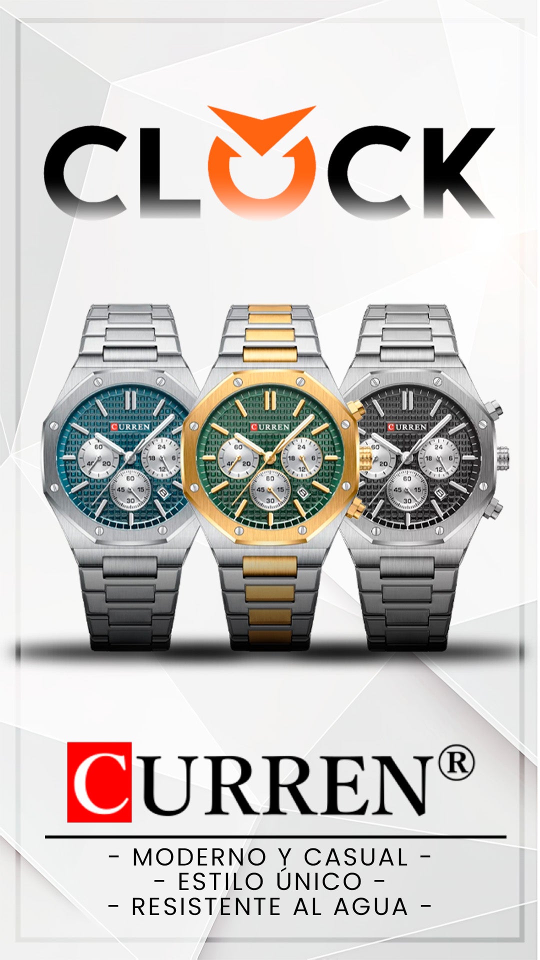RELOJES CURREN ORIGINAL ELEGANTE PLATEADO | CUR-132 | CUR-133 | CUR-134