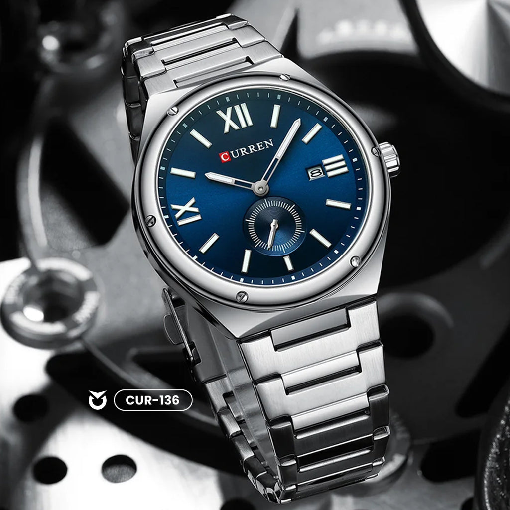 RELOJ CURREN ORIGINAL - CASUAL NEGRO, DORADO Y PLATEADO | SKU: CUR-135, CUR-136, CUR-137