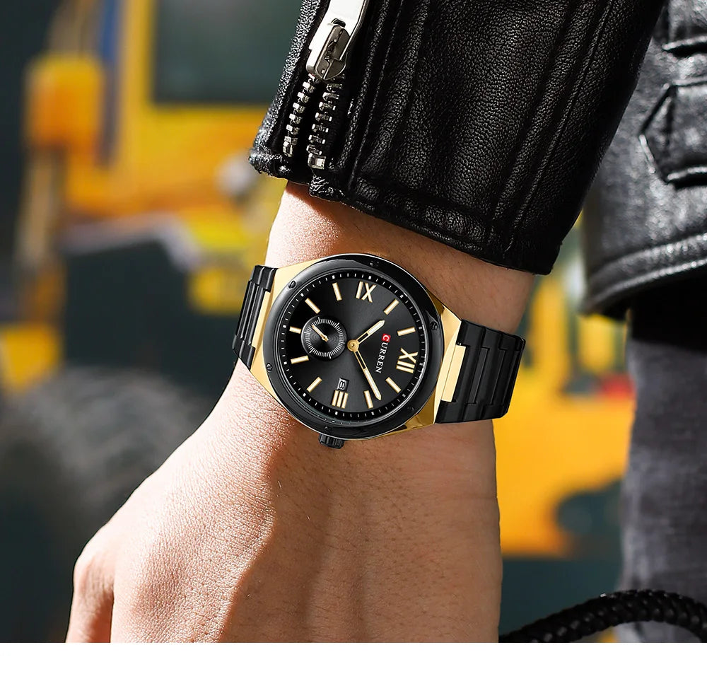 RELOJ CURREN ORIGINAL - CASUAL NEGRO, DORADO Y PLATEADO | SKU: CUR-135, CUR-136, CUR-137