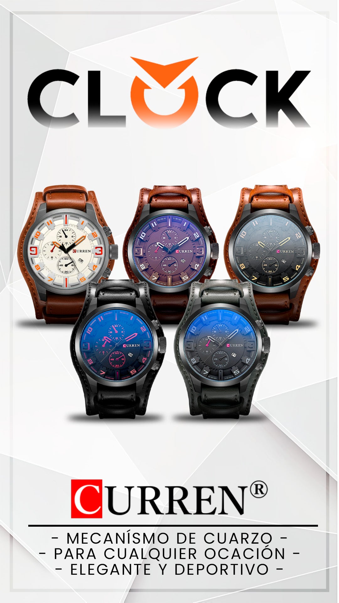 RELOJ CURREN ORIGINAL - CASUAL MARRON - NEGRO 8225 | CUR-13, CUR-14, CUR-15, CUR-16, CUR-17