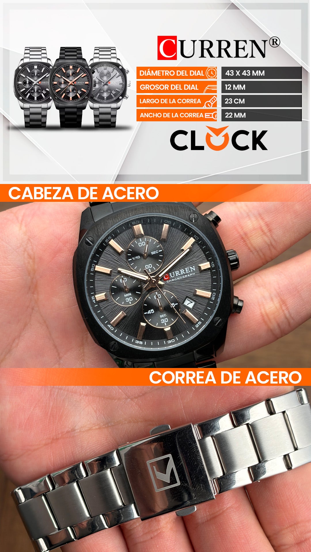 RELOJ CURREN 8490 ORIGINAL CUARZO | CUR-152, CUR-153, CUR-154