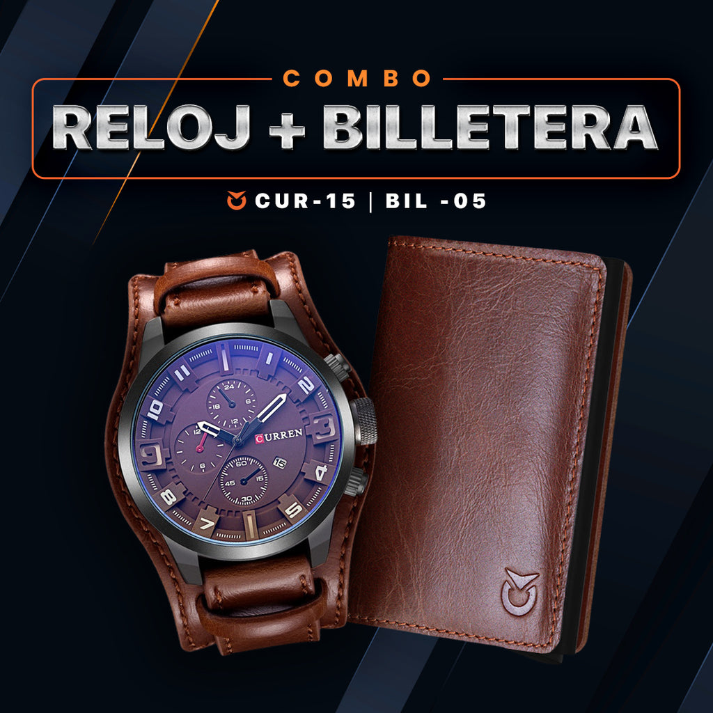 COMBO RELOJ CURREN + BILLETERA | CUR-15 - BIL-05