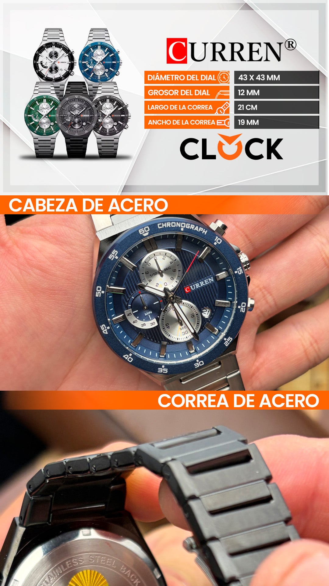 RELOJ CURREN 8481 ORIGINAL CUARZO | CUR-167, CUR-168, CUR-169, CUR-170, CUR-171