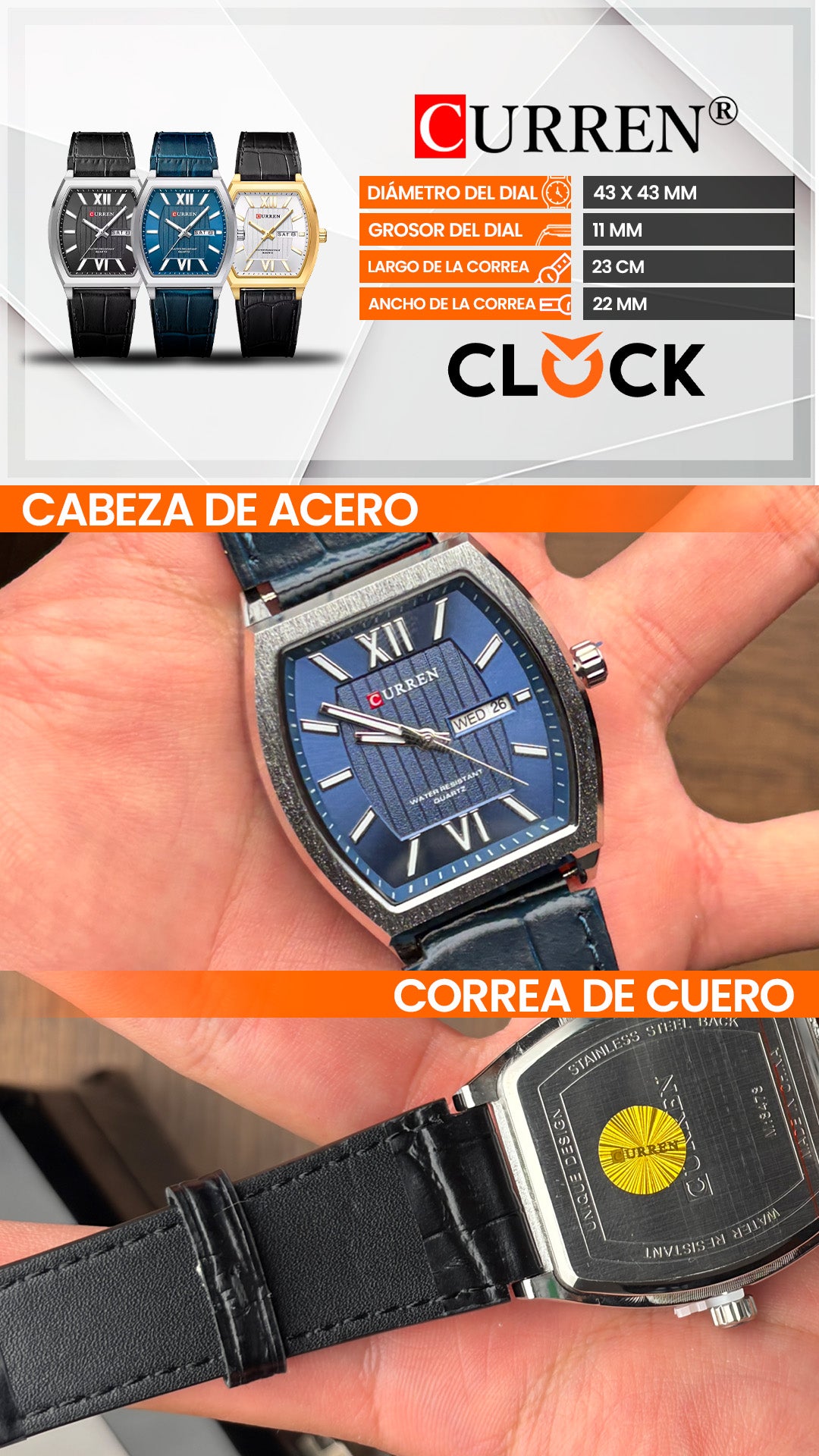 RELOJ CURREN 8478 ORIGINAL CUARZO | CUR-172, CUR-173, CUR-174