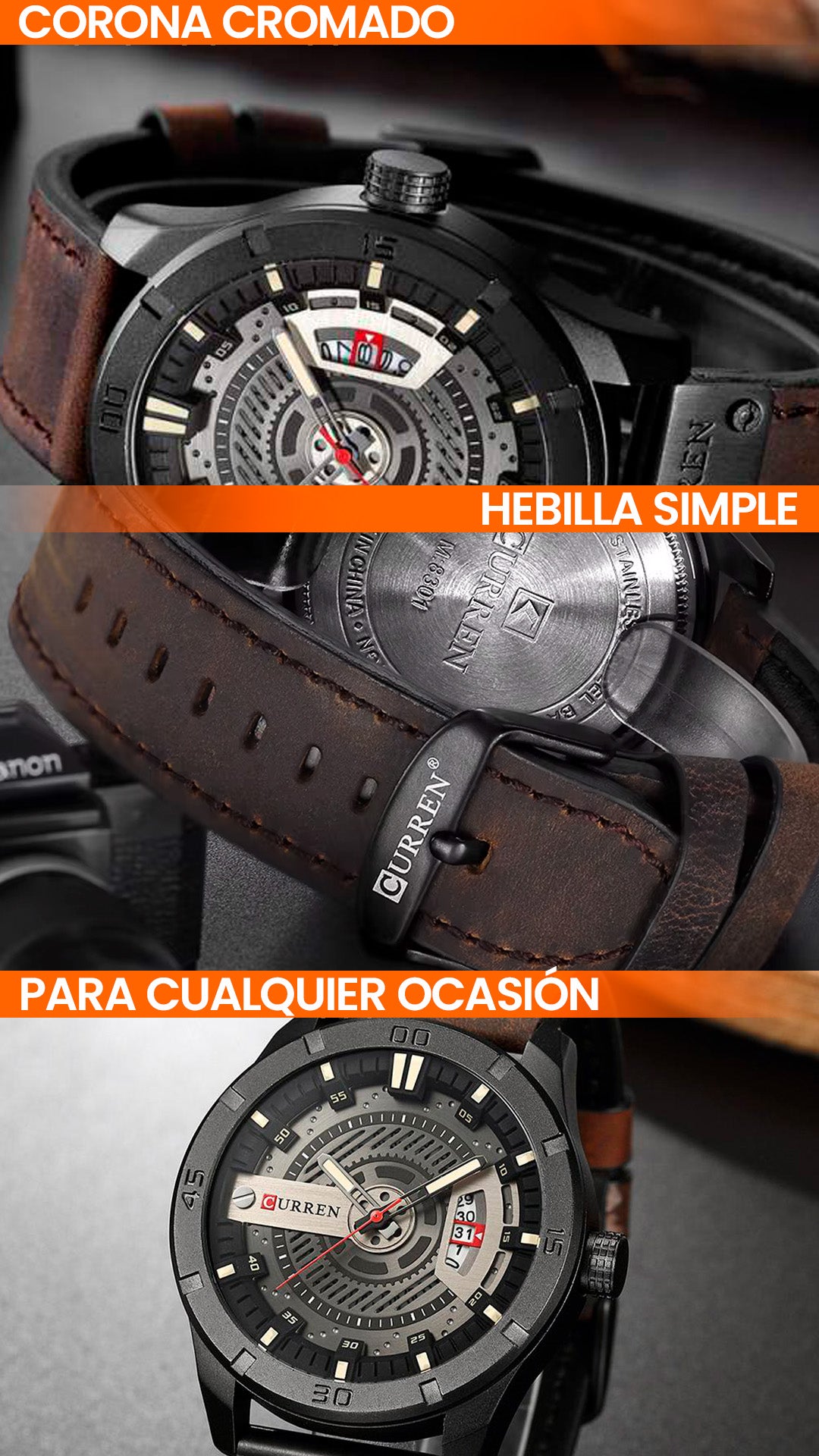 RELOJ CURREN ORIGINAL - CASUAL Y ELEGAMTE - MARRON TIERRA | CUR-26