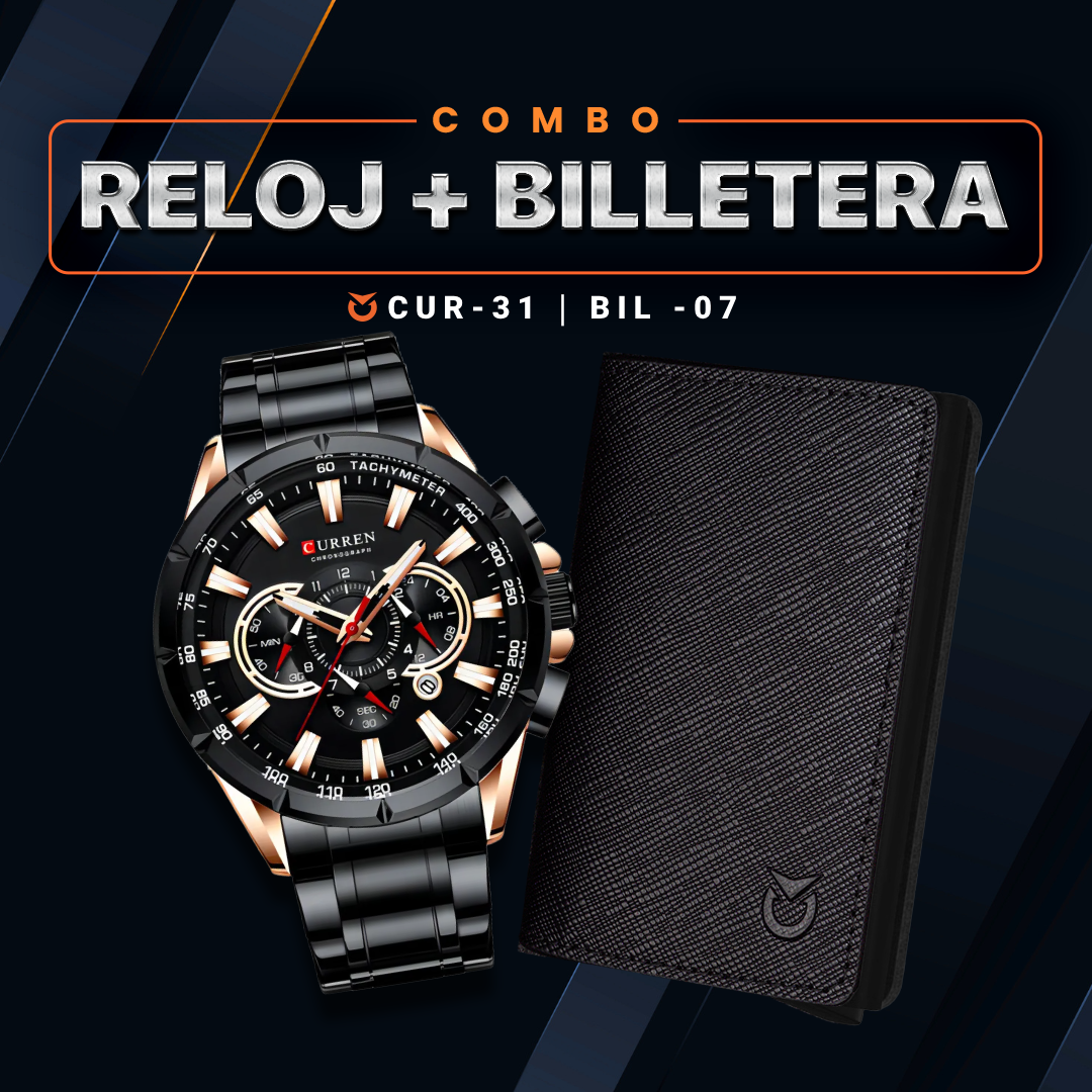 COMBO RELOJ CURREN + BILLETERA | CUR-31 - BIL-07