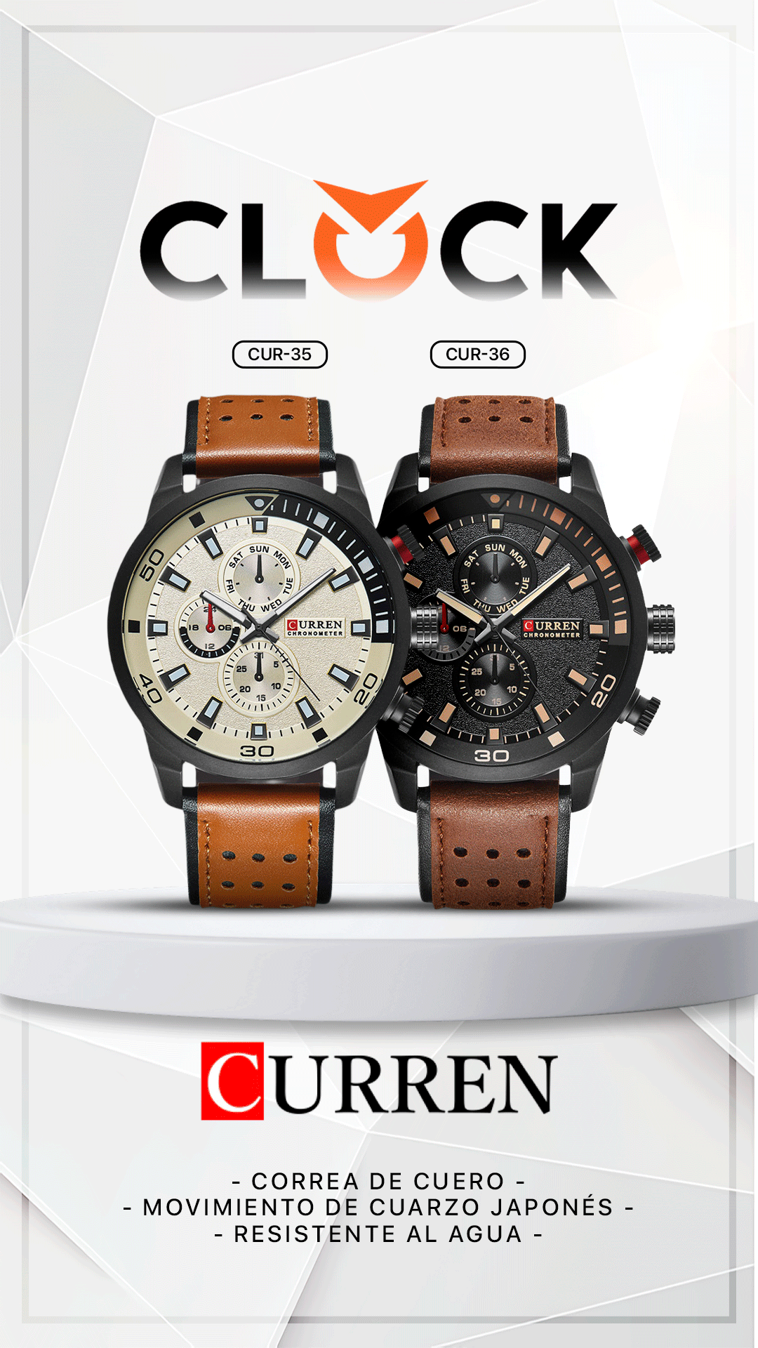 RELOJ CURREN ORIGINAL CASUAL MARRON | CUR-35 | CUR-36