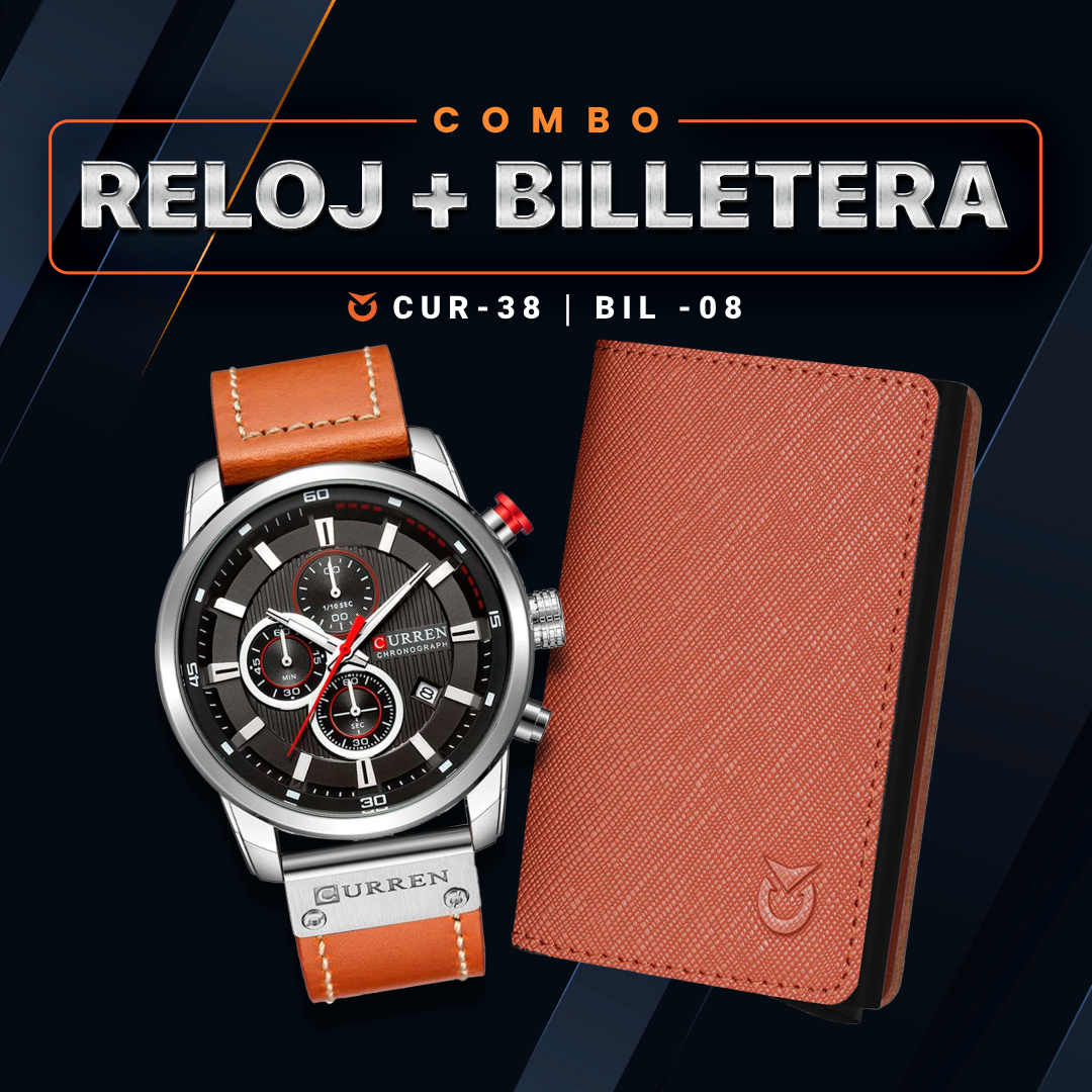 COMBO RELOJ CURREN + BILLETERA | CUR-38 - BIL-08