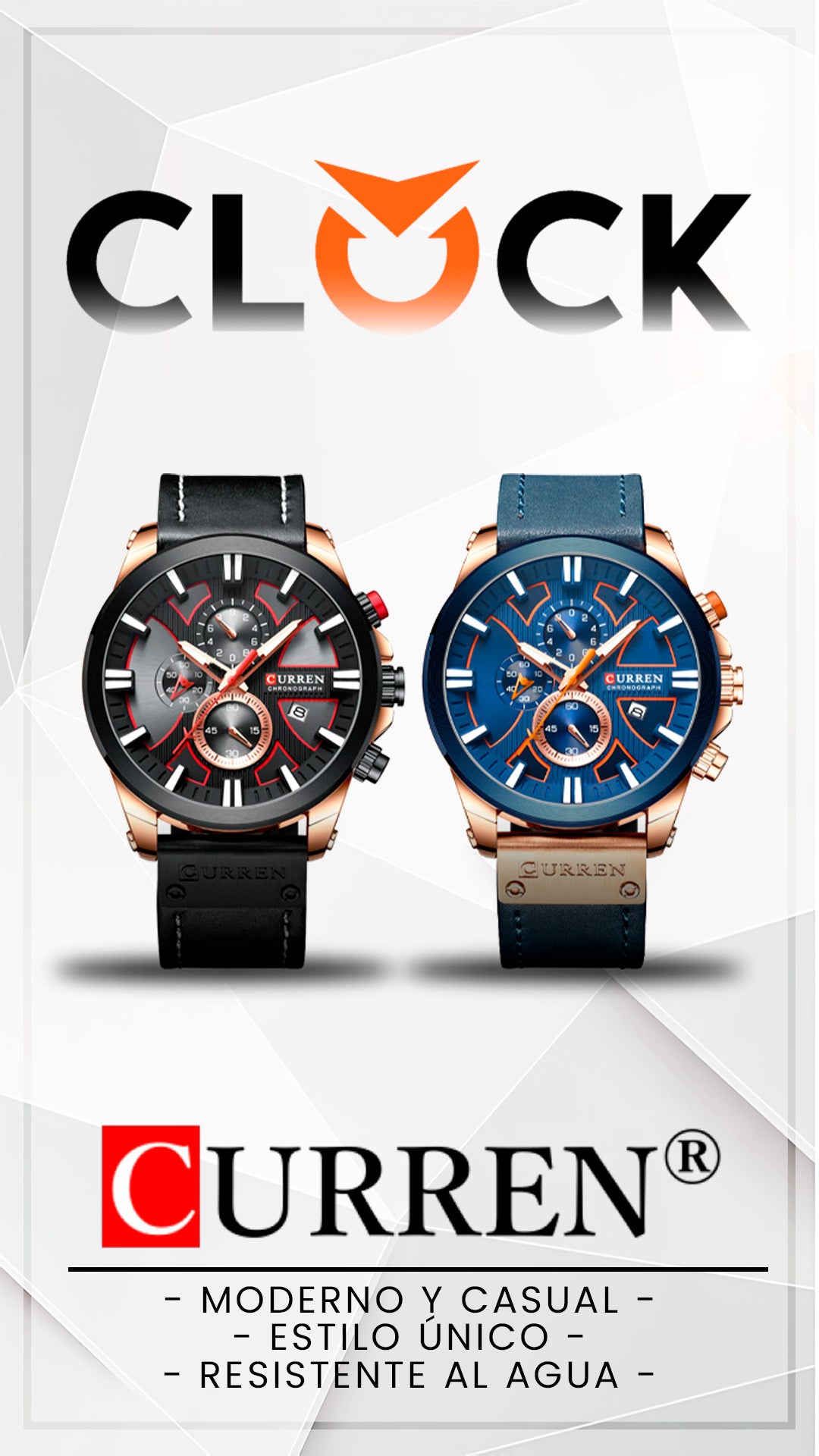 RELOJ CURREN ORIGINAL - CASUAL NEGRO Y AZUL 8346 | CUR-45 | CUR-46