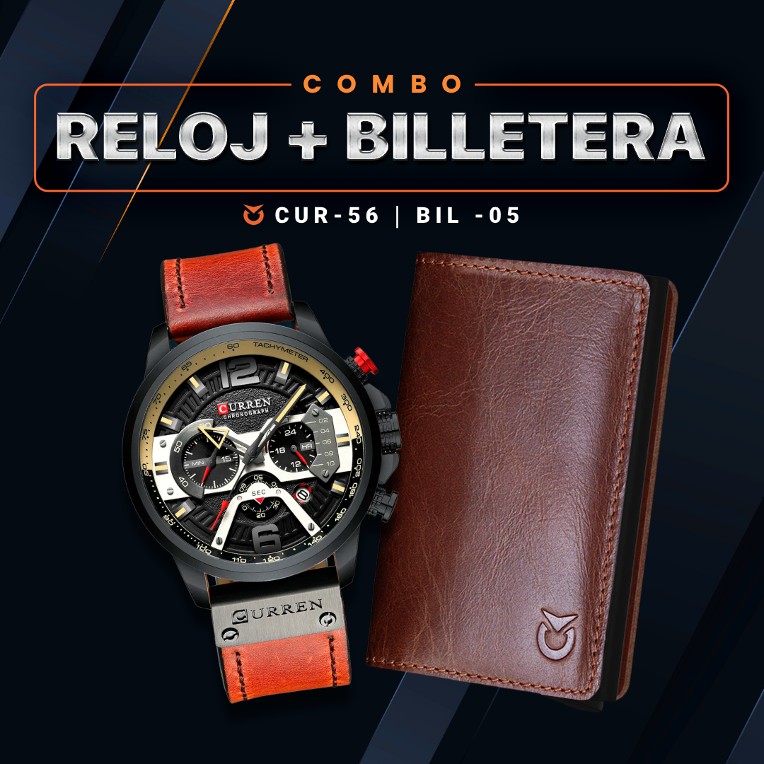 COMBO RELOJ CURREN + BILLETERA | CUR-56 - BIL-05
