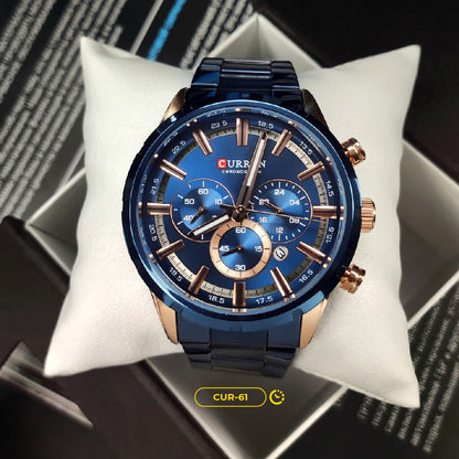 RELOJ CURREN ORIGINAL CASUAL HOMBRE COLOR AZUL 8355 | CUR-61