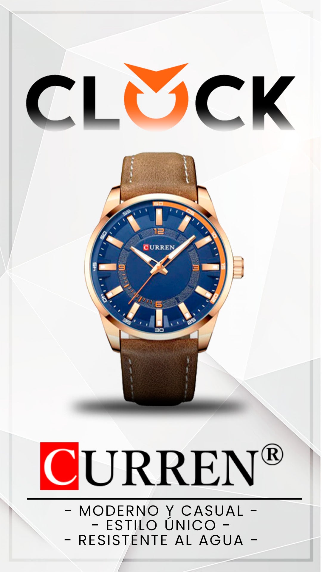 RELOJ CURREN ORIGINAL - AZUL MODA MARRÓN 8390 | CUR-77