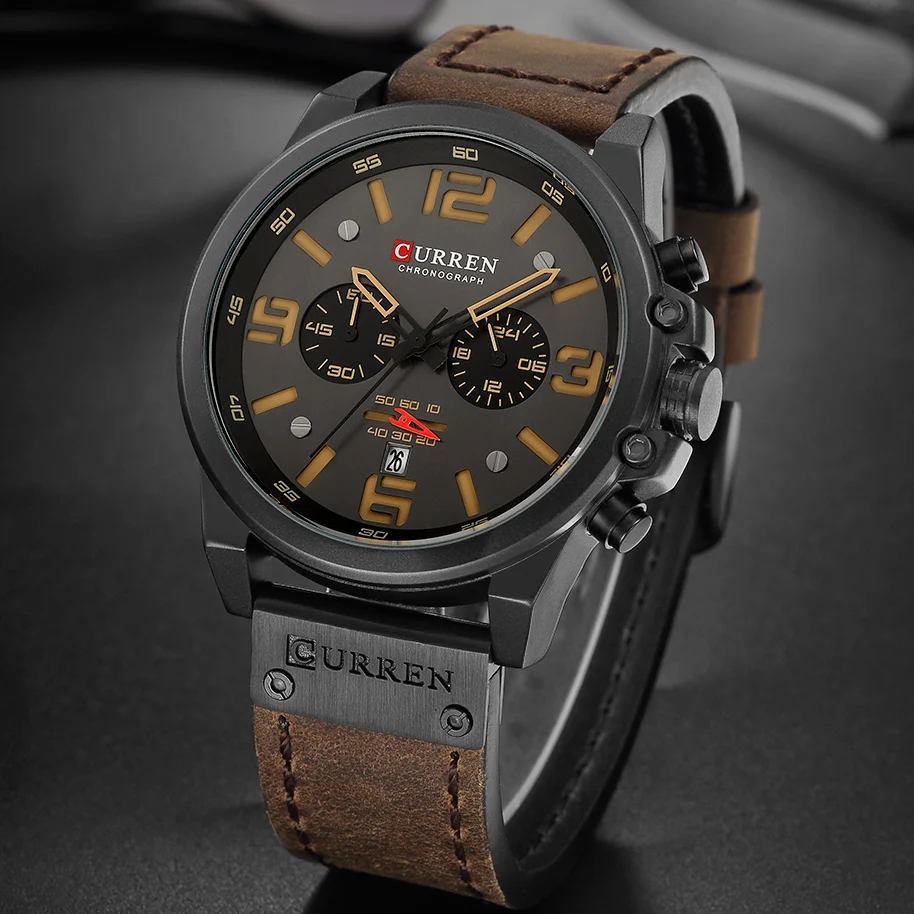RELOJ CURREN ORIGINAL MARRÓN NARANJA NEGRO 8314 | CUR-87 