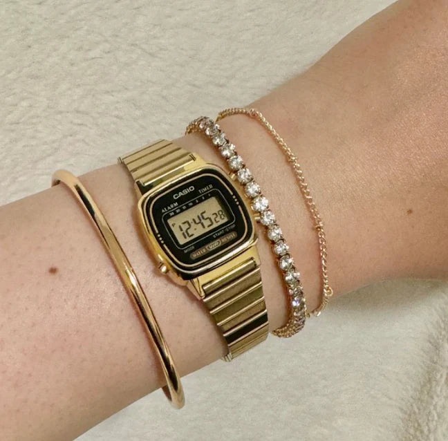 LA670 | RELOJ CASIO ORIGINAL DE ACERO DORADO PLATEADO DIGITAL | CAS-271, CAS-215, CAS-45, CAS-216