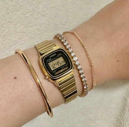 LA670 | RELOJ CASIO ORIGINAL DE ACERO DORADO PLATEADO DIGITAL | CAS-271, CAS-215, CAS-45, CAS-216